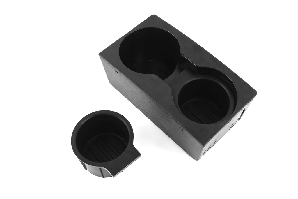Red Hound Auto 2 Cup Holder Inserts Holds 4 Cups Compatible with Ford Super Duty F-250/F-350/F-450/F-550 2011-2016 fits Front Center Floor Mounted Console (flow through style) Black Beverage Holder