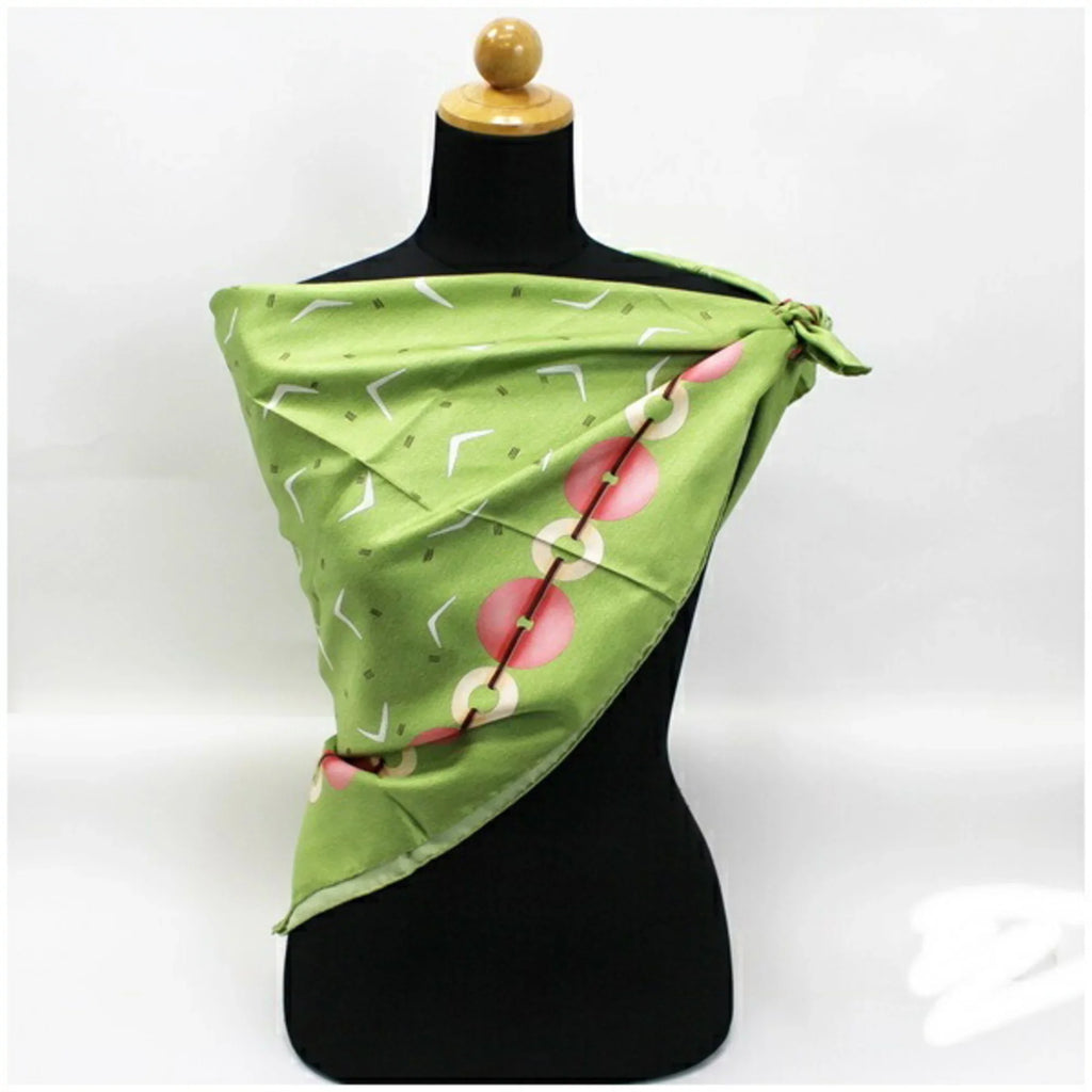 Pre-Owned Bvlgari Silk Scarf Muffler Green BVLGARI Women's (Like New)