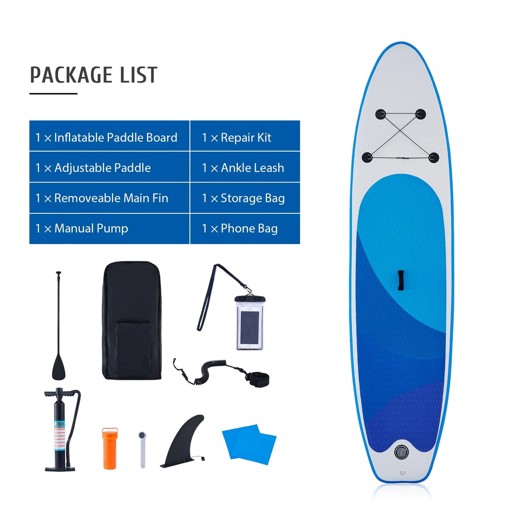 Preenex 10'6" Hybrid Inflatable Paddle Board for Adults Hybrid SUP Board Set w Air Pump, Blue
