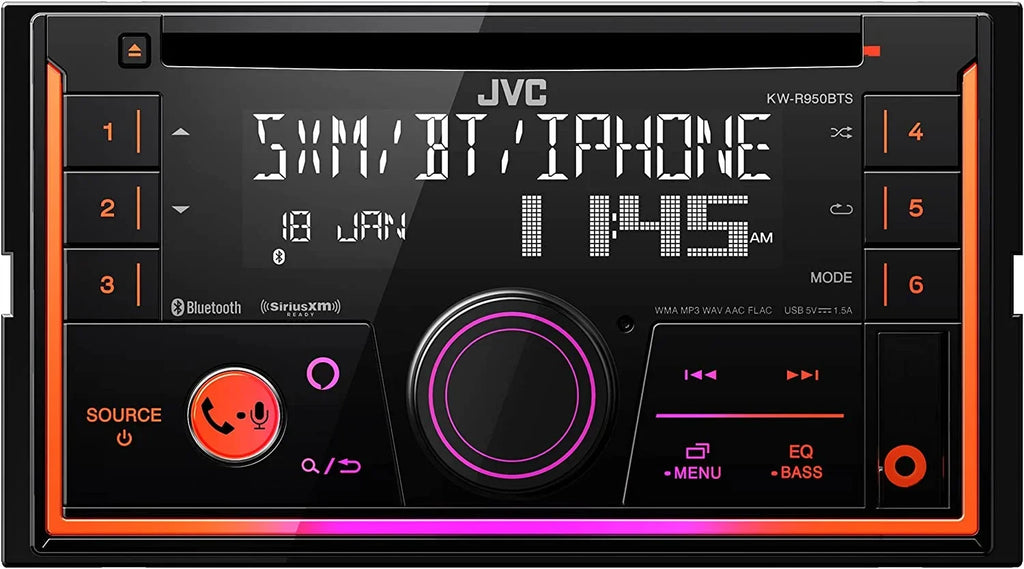JVC KW-R950BTS Double DIN In-Dash CD Car Stereo Receiver with Bluetooth and Built-in Alexa (SiriusXM Ready)