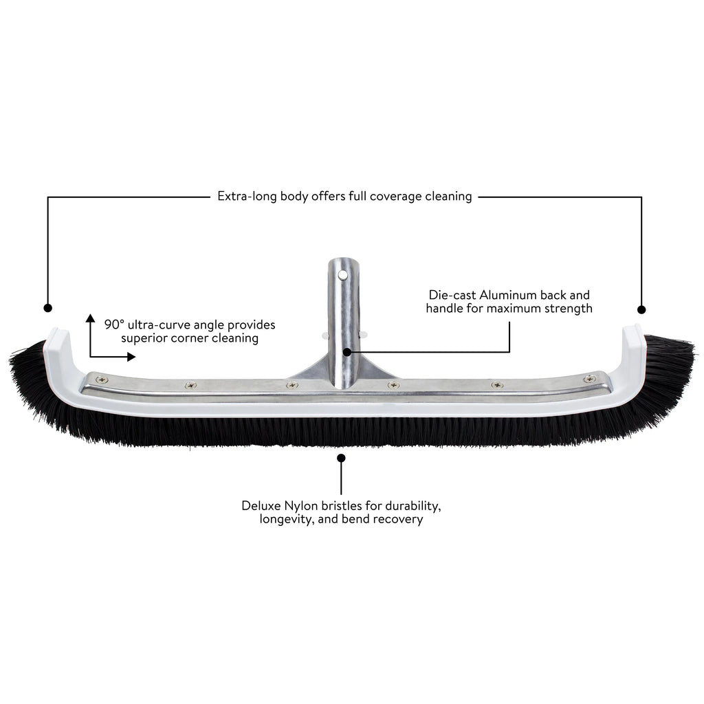 Pool Spa Pro Deluxe 22 Inch Ultra-Curve Swimming Pool and Spa Cleaning Brush