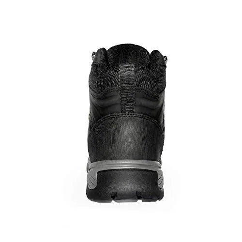 NORTIV 8 Men's Leather Waterproof Hiking Boots Mid Ankle Trekking Mountaineering Outdoor Boots Black Size 10 M US Hiker