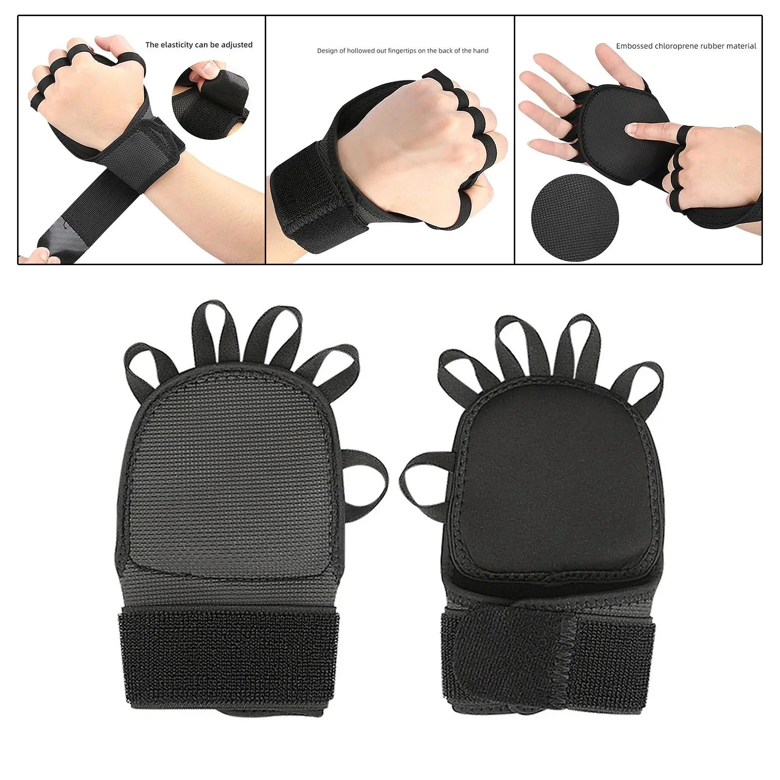 kesoto 4xGymnastics Hand Grips Power Lifting Grips for Shrugs Deadlifting Kettlebells