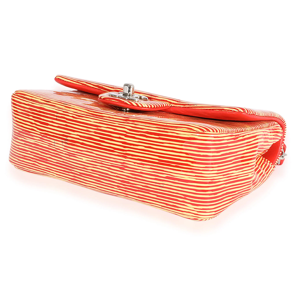 Chanel Red Striped Patent Mini Rectangular Classic Flap Bag Pre-Owned