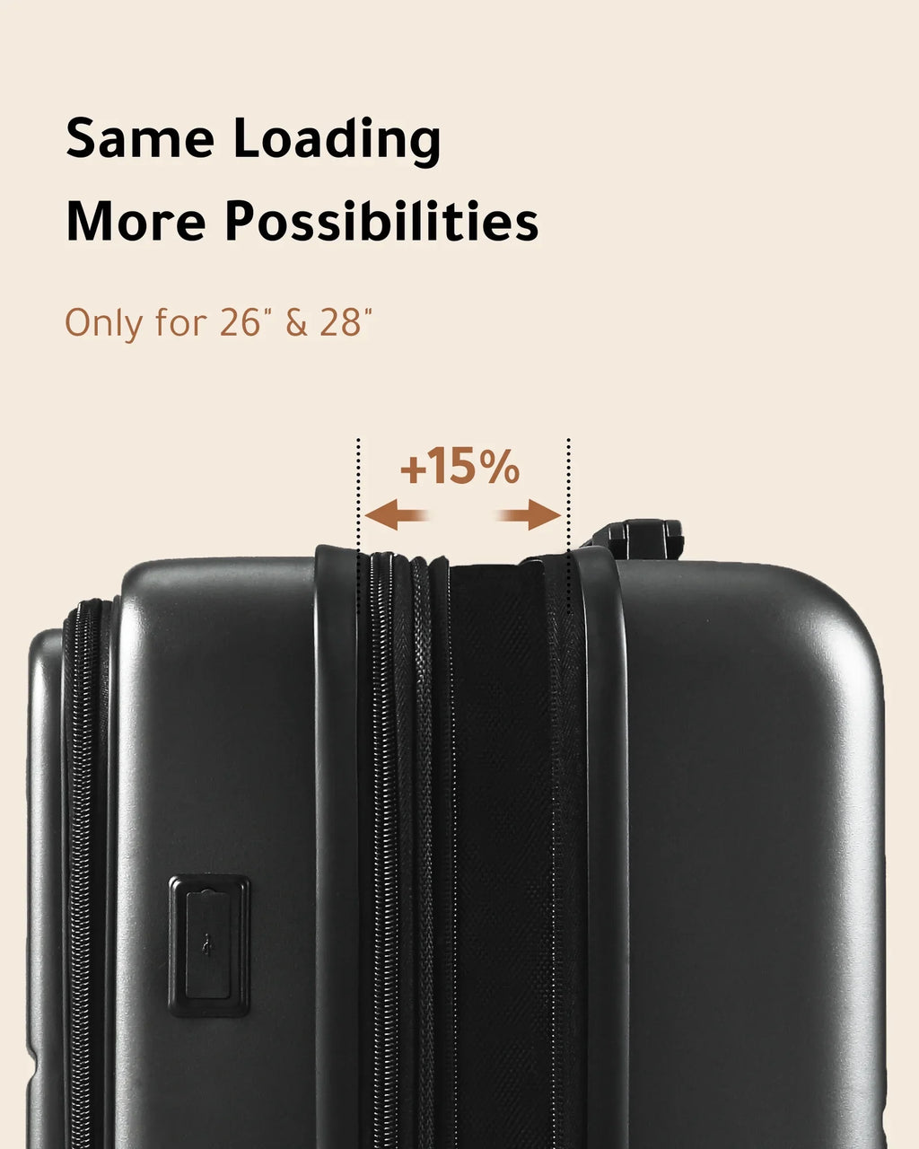 LUGGEX Carry on Luggage, Expandable Hardshell Suitcase with Front Pocket and USB Port