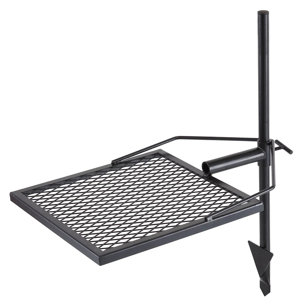BENTISM Swivel Campfire Grill 16" x 16" Heavy Duty Steel Open Fire Cooking Grate Adjustable