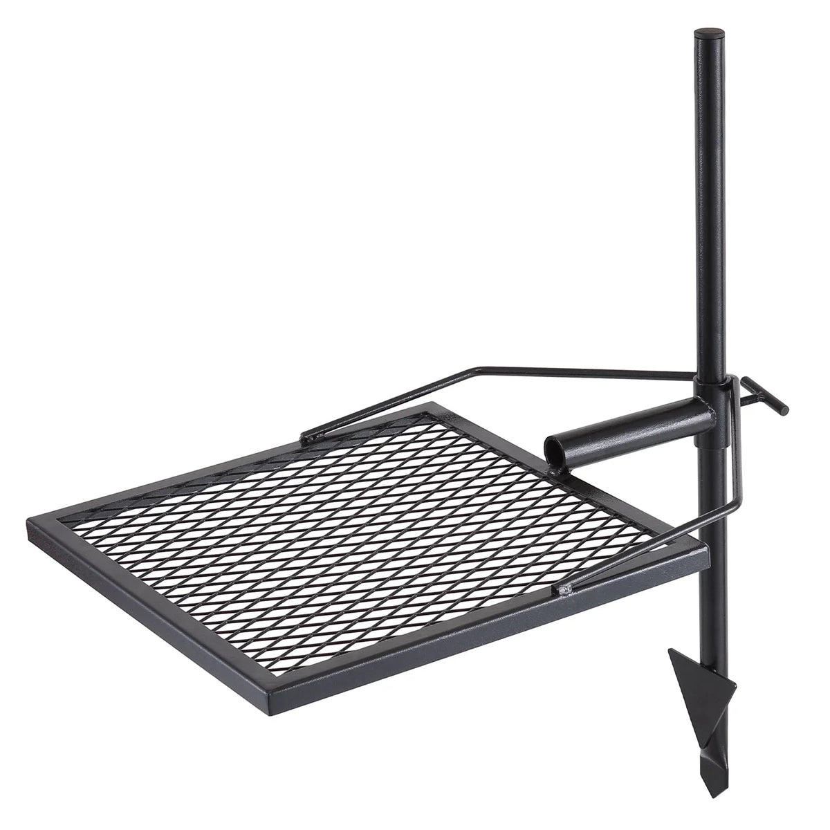 BENTISM Swivel Campfire Grill 16" x 16" Heavy Duty Steel Open Fire Cooking Grate Adjustable