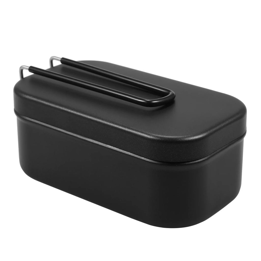 OWSOO 4pcs Cookware Mess Kit 800ml Camping Lunch Box with Steaming Rack Cutting Board for Backpacking Hiking Fishing Mountaineering