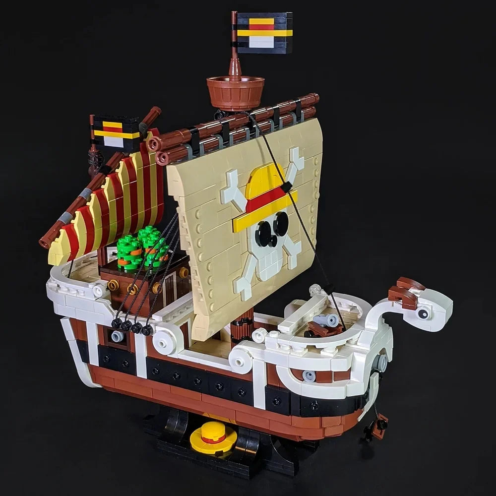 Going Merry Boat Building Block Sets Maritime Adventures Anime Pirate Ship Brick Toy Model for Kids Adults