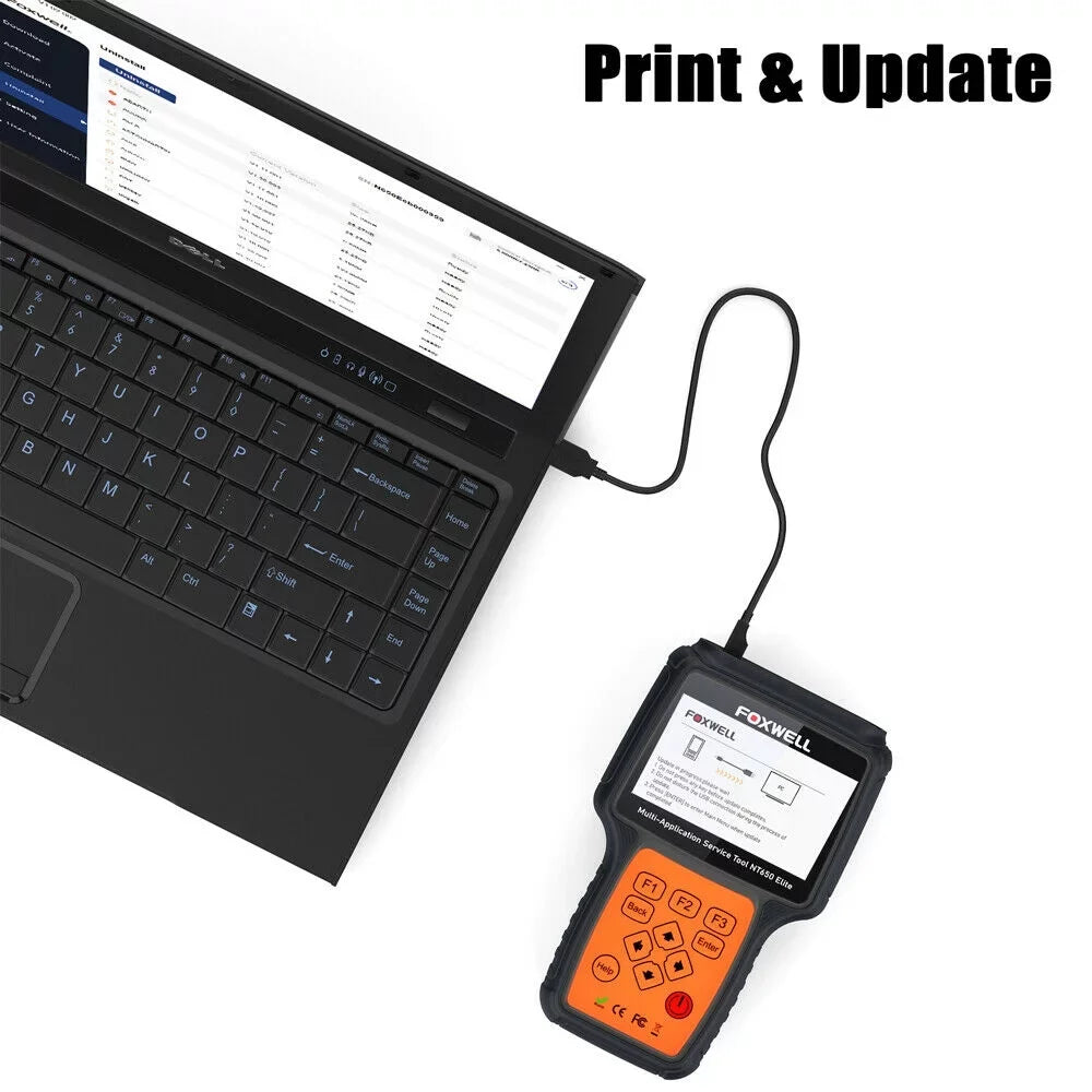 FOXWELL NT650 Elite Car OBD2 Scanner Automotive OBD II ABS Air Bag Code Reader with SAS EPB DPF EPS TPMS TPS Battery Registeration Oil Light Reset