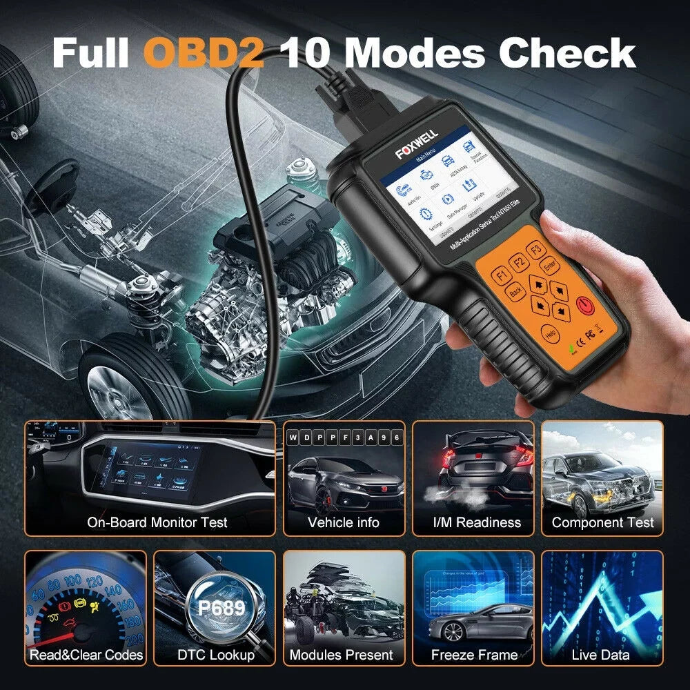 FOXWELL NT650 Elite Car OBD2 Scanner Automotive OBD II ABS Air Bag Code Reader with SAS EPB DPF EPS TPMS TPS Battery Registeration Oil Light Reset