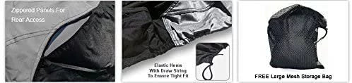 Custom Fit Weatherproof Jet Ski Covers Full for Sea Doo GTX with Touring seat 1995-1996 - Gray/Black - Trailerable - Protect from All Weather - Rain & Sun - Free Trailer Straps & Bag
