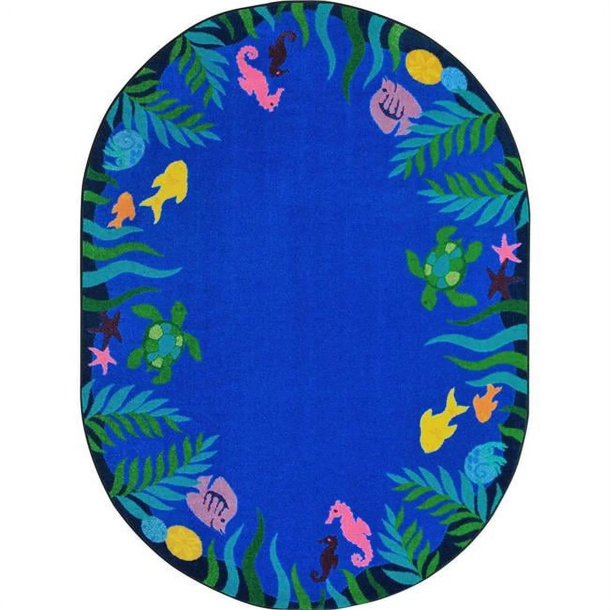 Joy Carpets 1958CC Soothing Seas Rug in Multi - Oval 5.4 in. x 7.8 in.