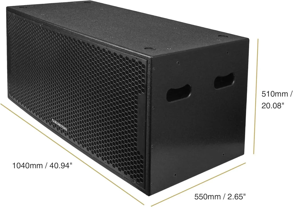 Sound Town CARME Series Dual 18" 3200W PA/DJ Powered Subwoofer with DSP, 2-Channel Class-D, 4" Voice Coil, Birch Plywood, Bass Reinforcement, for Stages, Bars, Clubs, Concert, Black (CARME-218SBPW)