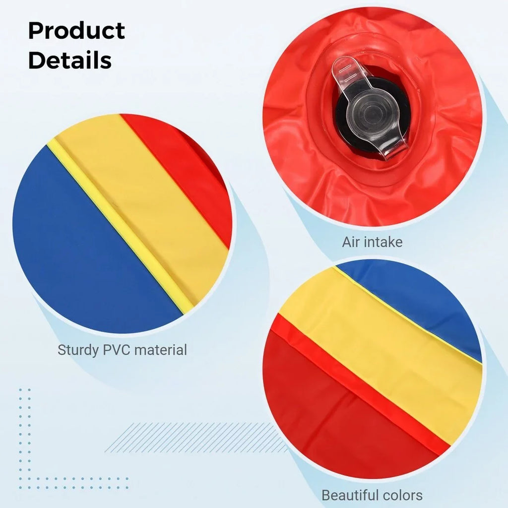 Giant Inflatable Beach Ball, Novelty Pool Toy for Kids Toddlers Adults, Jumbo Size 59 Inches, Huge Swimming Pool Ball for Games, Foldable Beach Ball in Mixed Blue Red Yellow
