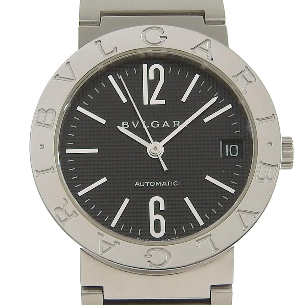 Pre-Owned BVLGARI Bulgari BB33BSS AUTO stainless steel self-winding boys black dial watch (Good)
