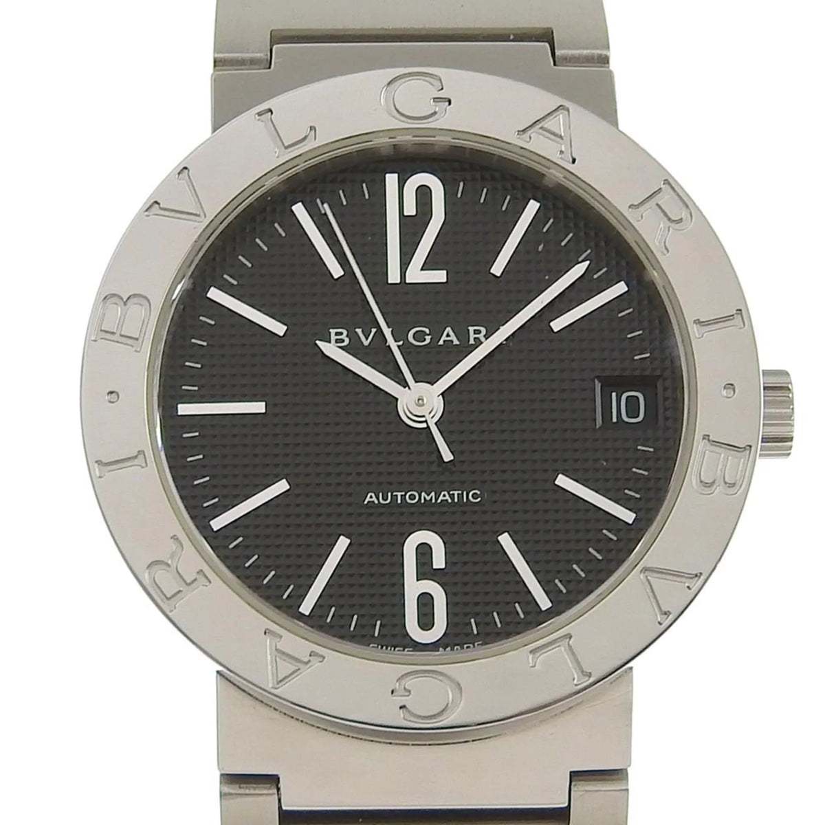 Pre-Owned BVLGARI Bulgari BB33BSS AUTO stainless steel self-winding boys black dial watch (Good)
