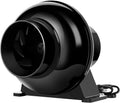 iPower 4 inch 195 CFM Inline Duct Ventilation Fan Air Circulation Vent Blower for Grow Tent, 4" Lite, Black, 1-Pack