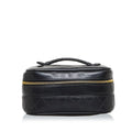 Pre-Owned Chanel Cocomark Bicolore Vanity Bag Handbag Black Lambskin Ladies CHANEL (Fair)