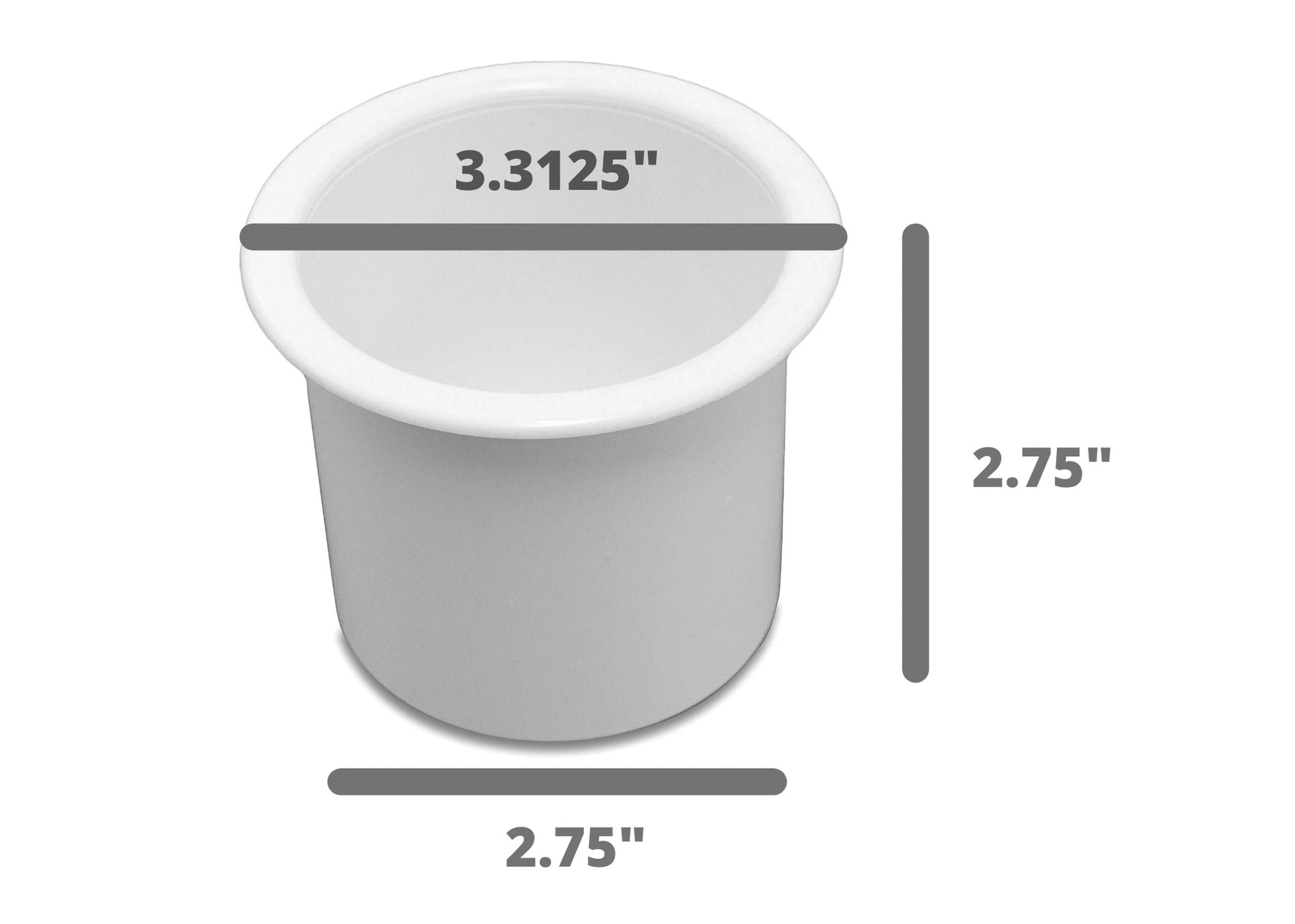 Red Hound Auto 50 Cup Holder Plastic Pocket Recessed Insert Universal for Boat RV Car Truck Sofa Game Table Marine Pontoon Motorhome Bulk Camper White