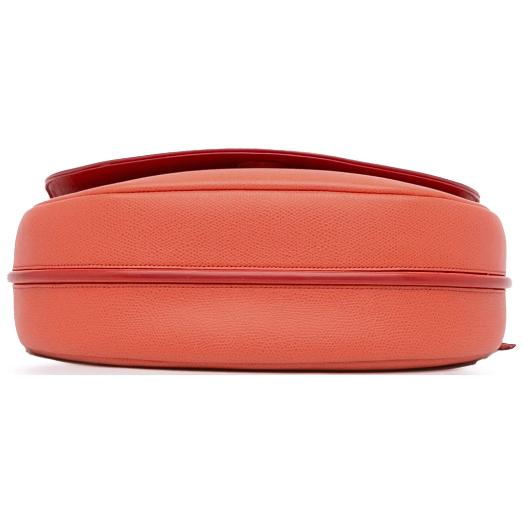 Pre-Owned Authenticated Celine Trotteur Messenger Bag Calf Leather Orange Crossbody Bag Unisex (Good)
