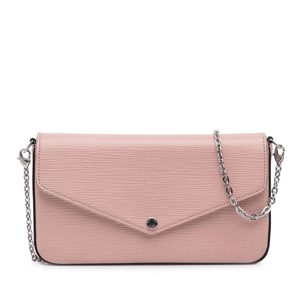 Pre-Owned Authenticated Louis Vuitton Epi Pochette Felicie Leather Pink Crossbody Bag Unisex (Good)