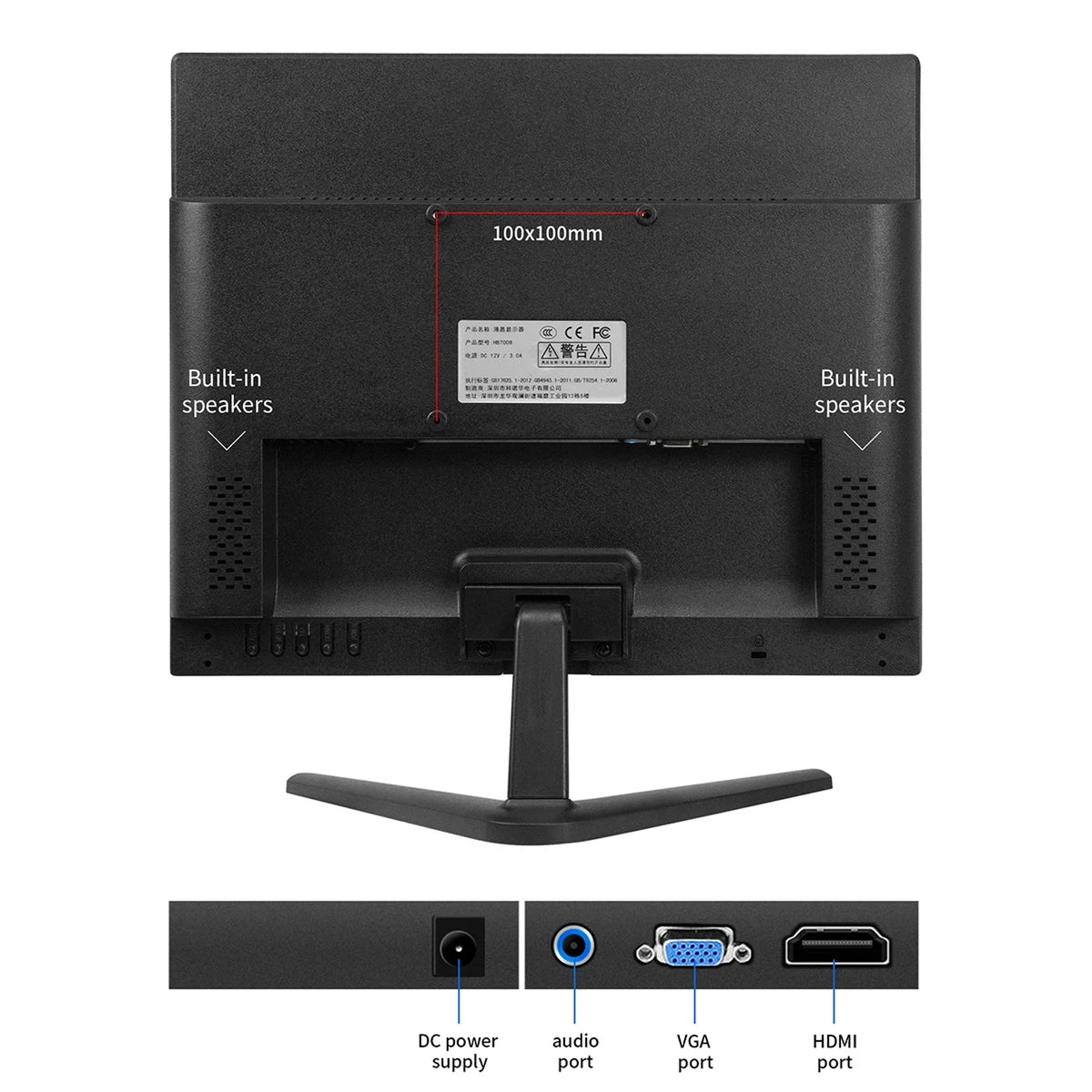 KENOWA 17 inch Ultra Slim 60Hz 1280X1024 LCD Computer Monitor, 250 CD/m² Desktop Gaming Computer Display Flat Panel HDMI Compliant VGA