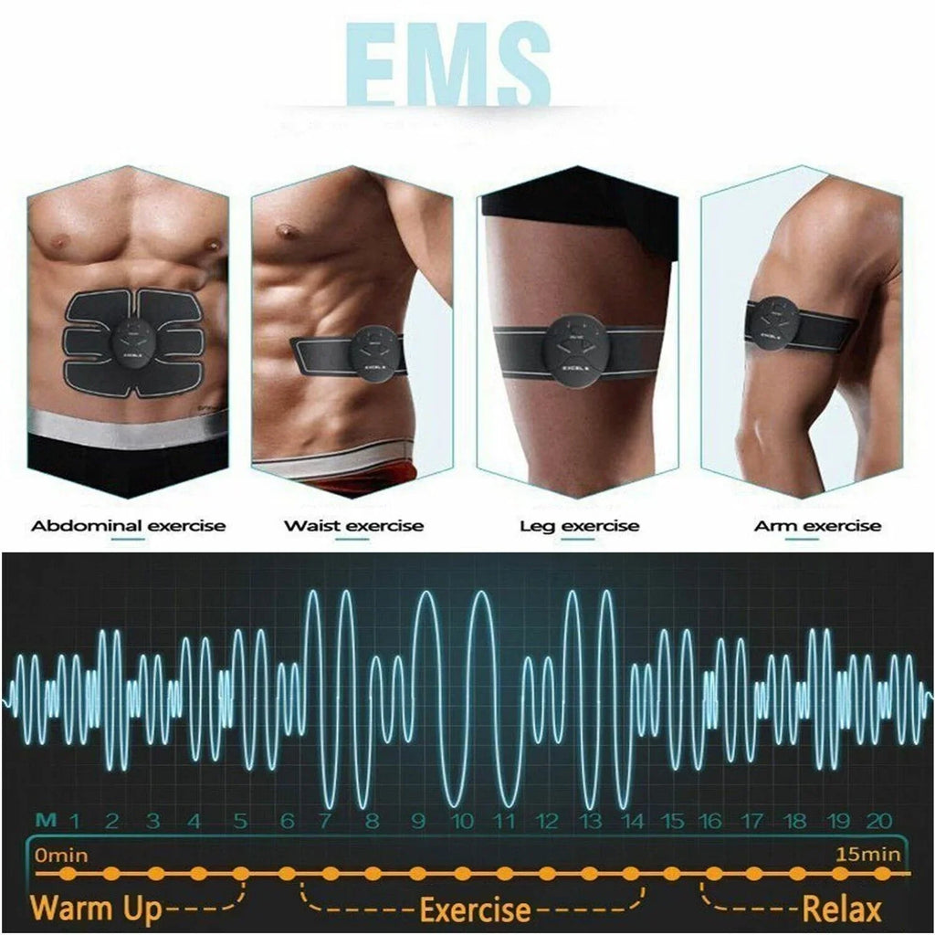 Electric Muscle Toner Fitness Binder Gym Machine ABS Toning Fat Burner Belt