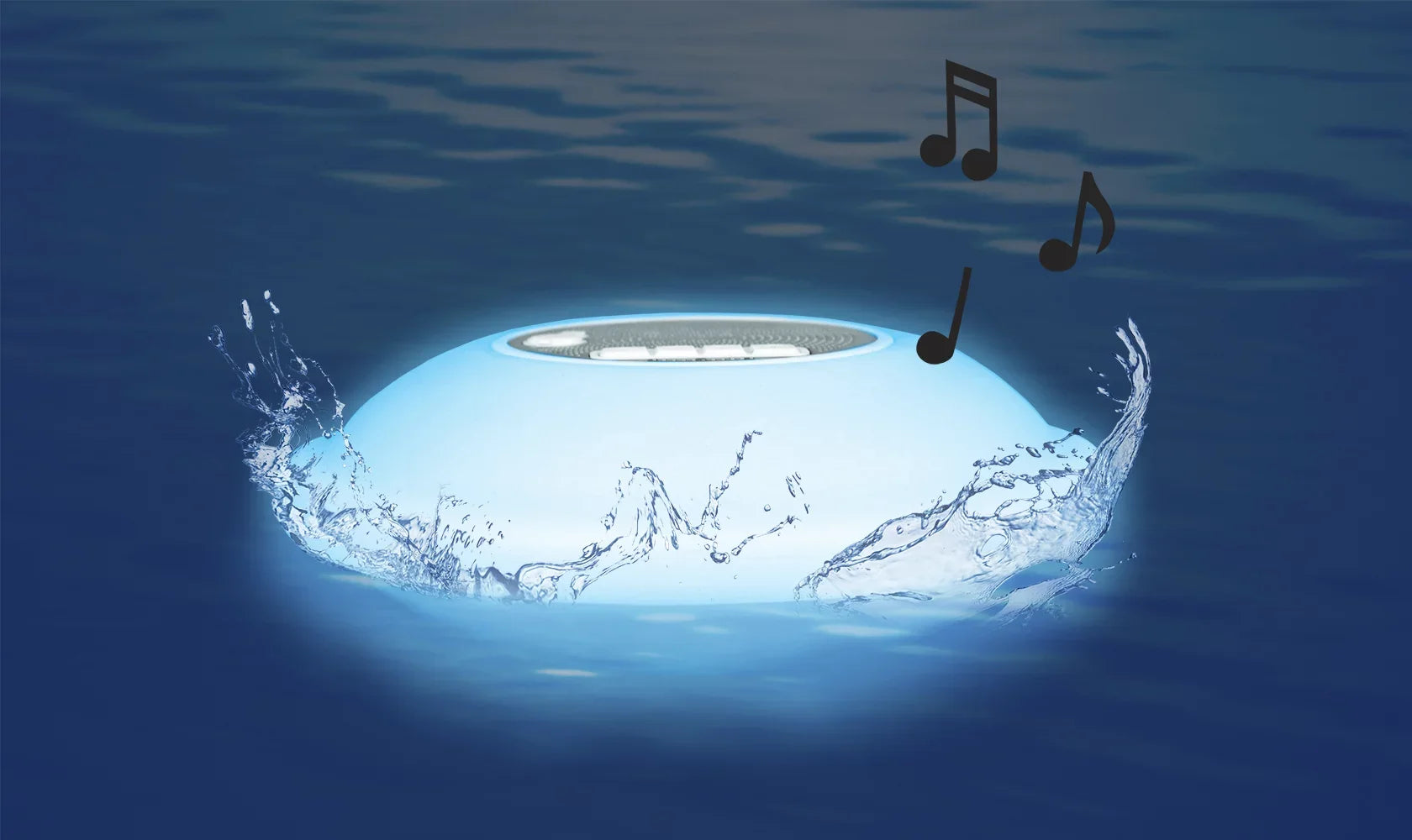 Poolmaster Multi-Light Floating Waterproof Portable Bluetooth Speaker - 7 Color LED Backlight Display with Phone Call Functionality for Swimming Pools, Lakes, Outdoors