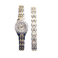 Elgin Adult Female Two-Tone Dress Watch and Bracelet Set (EG8073ST)