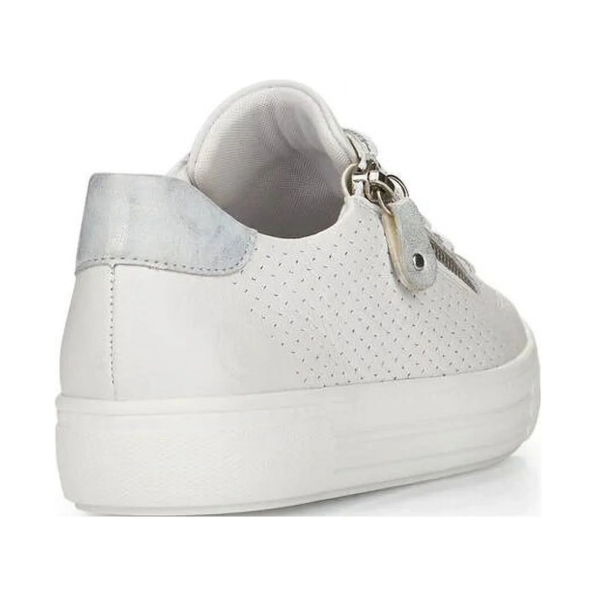 Rieker Women's D0916-80 Side-Zipped Lace-Up Sneakers, White, Size EU 42