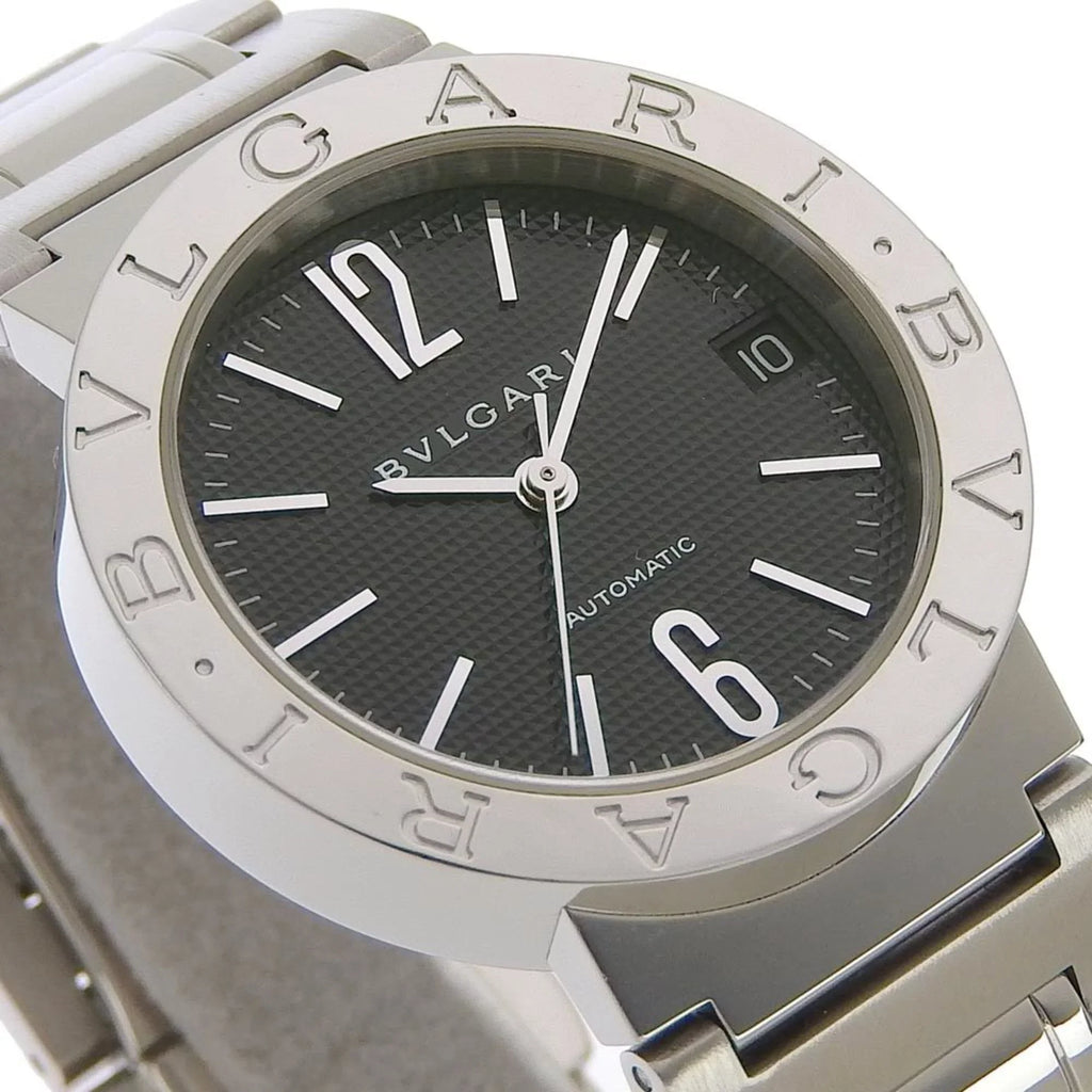 Pre-Owned BVLGARI Bulgari BB33BSS AUTO stainless steel self-winding boys black dial watch (Good)