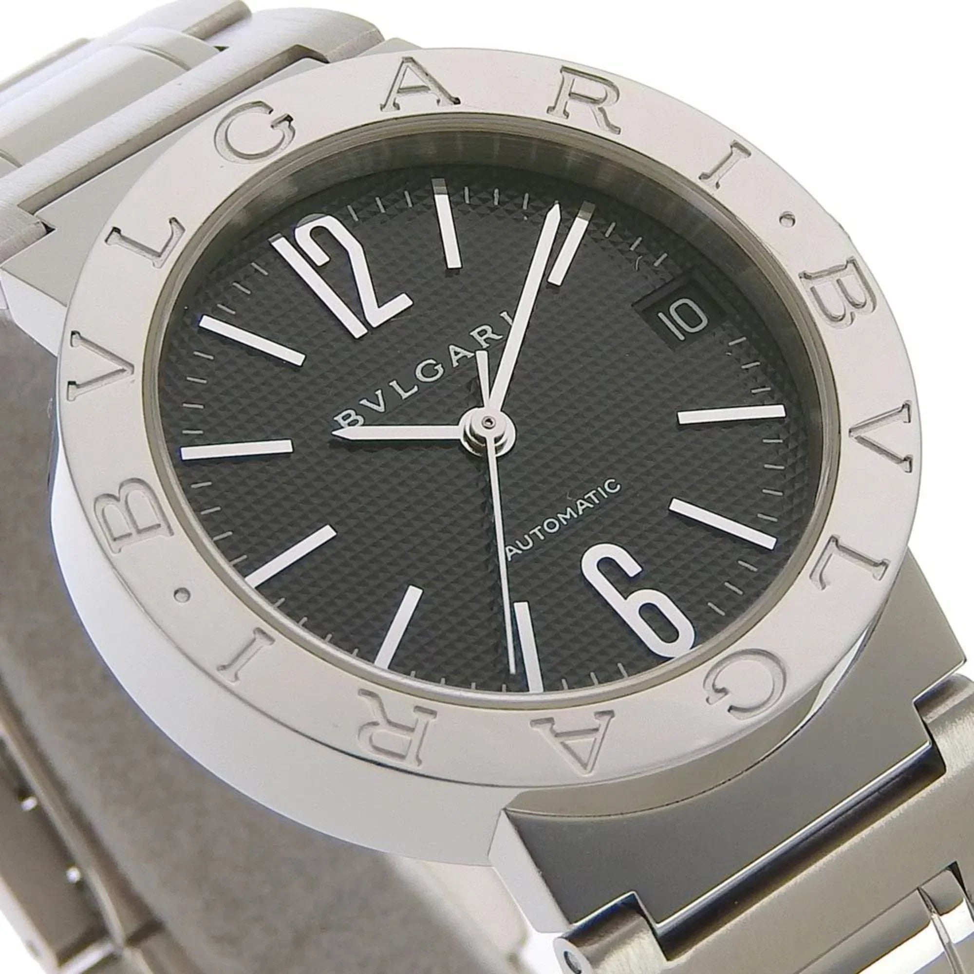Pre-Owned BVLGARI Bulgari BB33BSS AUTO stainless steel self-winding boys black dial watch (Good)