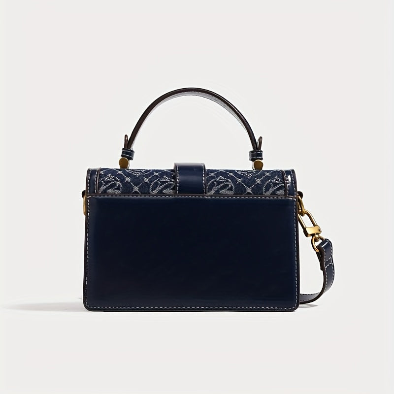 MICHROE Texture Fashion Small Square Bag - Klein Blue Series Classic Messenger Bag Retro Pattern Purse For Women