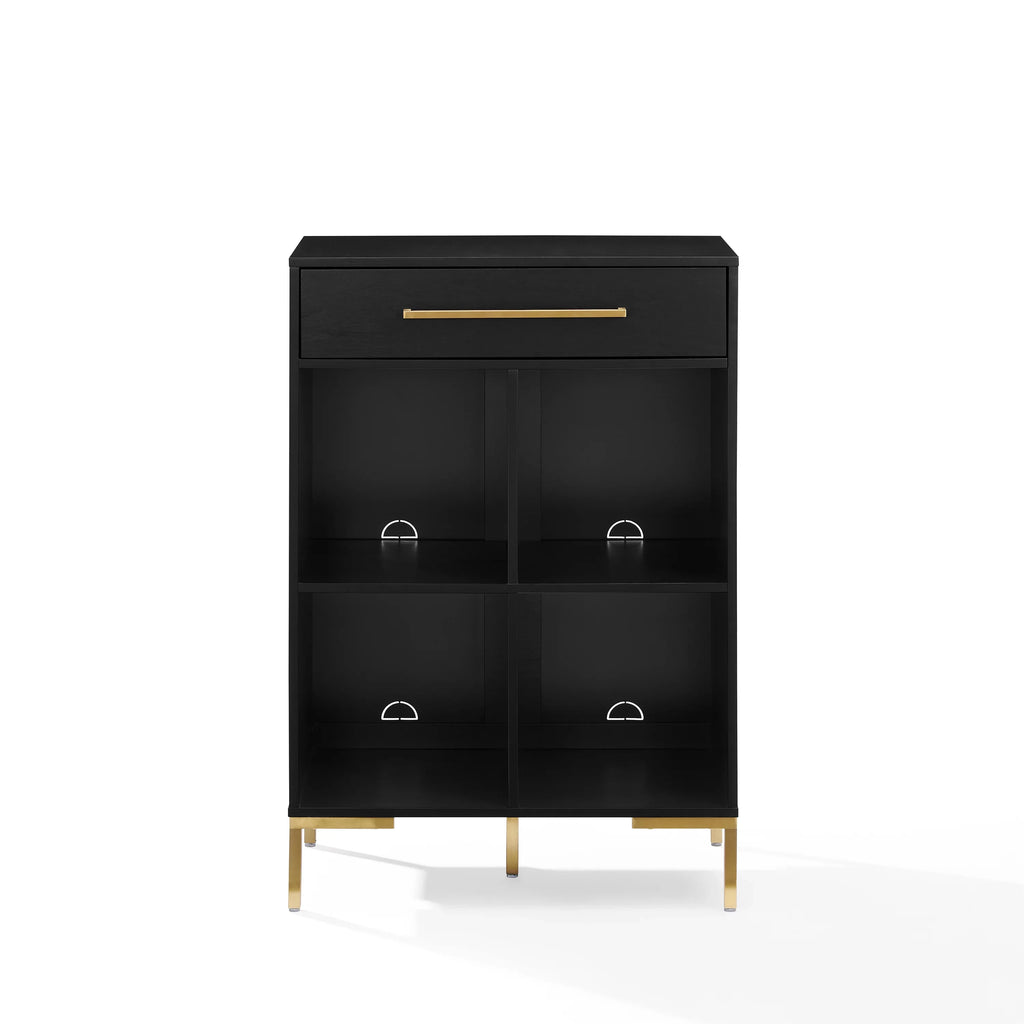 Crosley Furniture Juno Cube Bookcase and Record Player Stand with Storage for Vinyl Records
