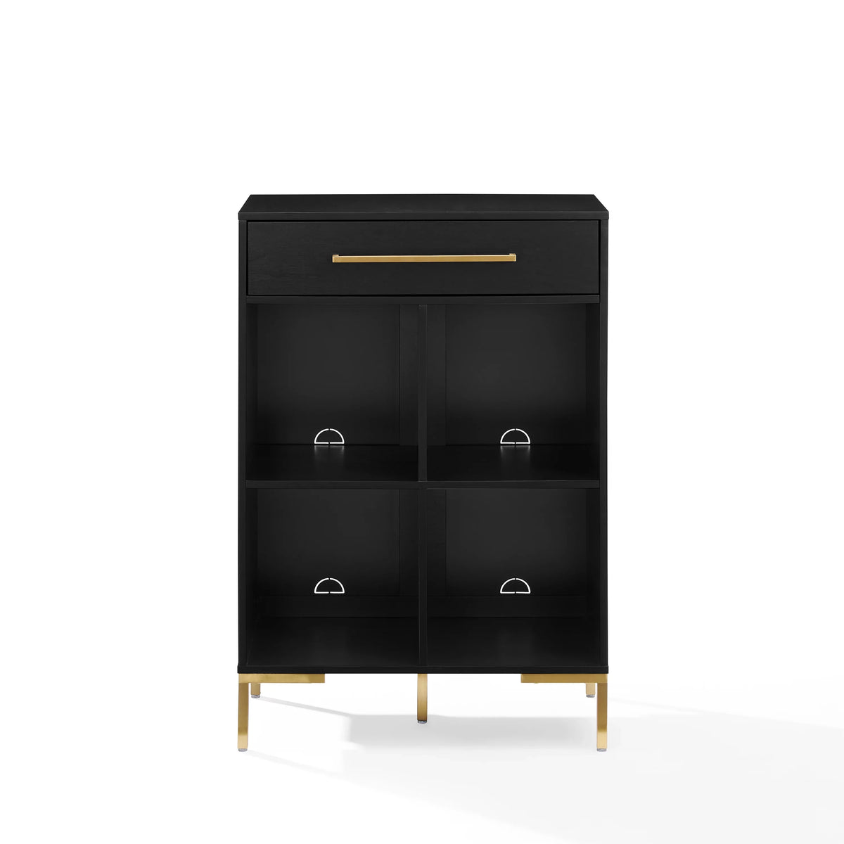 Crosley Furniture Juno Cube Bookcase and Record Player Stand with Storage for Vinyl Records