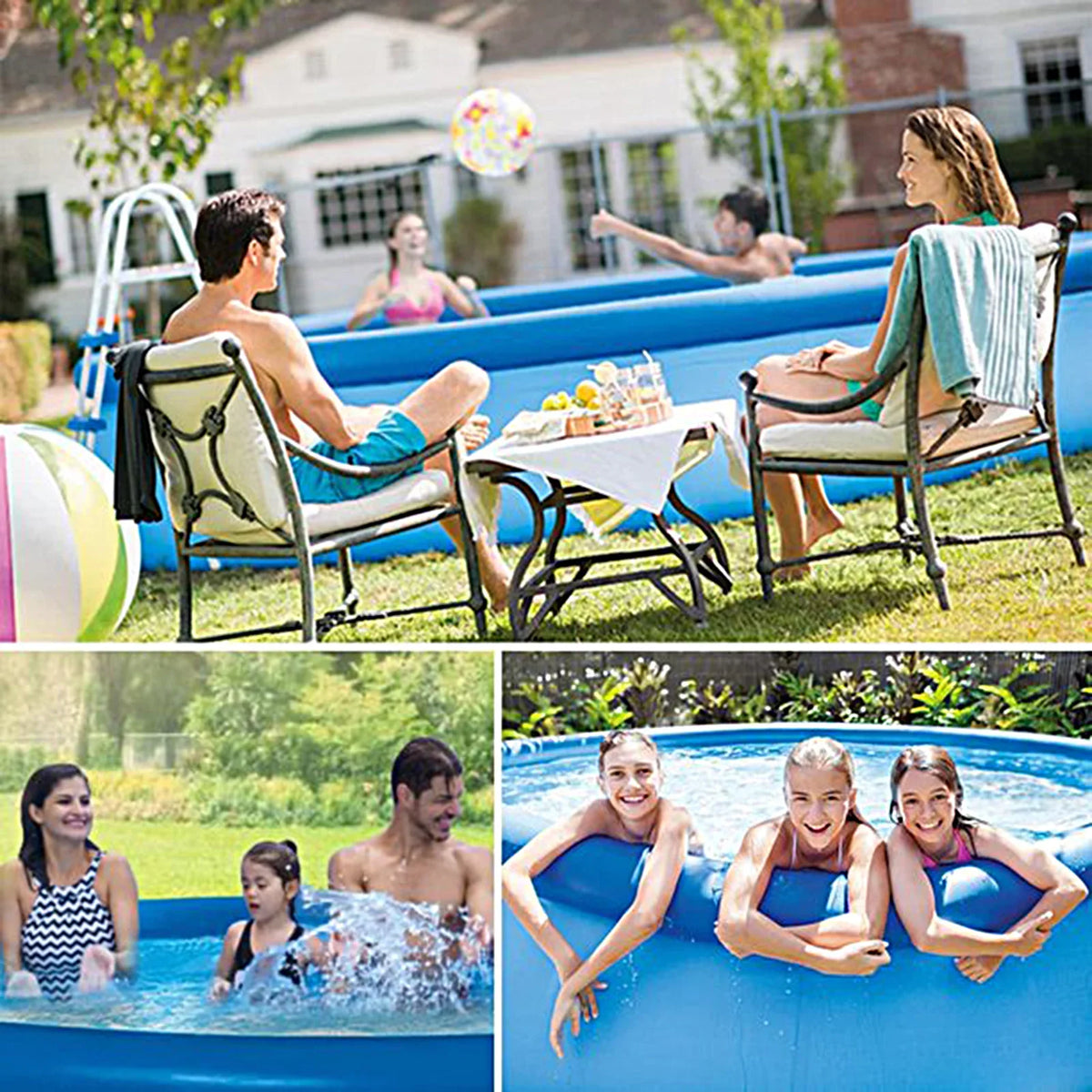 12ft X 30in Inflatable Swimming Pool Above Ground Included Pump