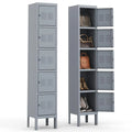 IKIMI 66" Metal Storage Cabinet Locker for School, Gym, Home Office, Steel Locker Cabinet With 5 Doors for Employees, Students
