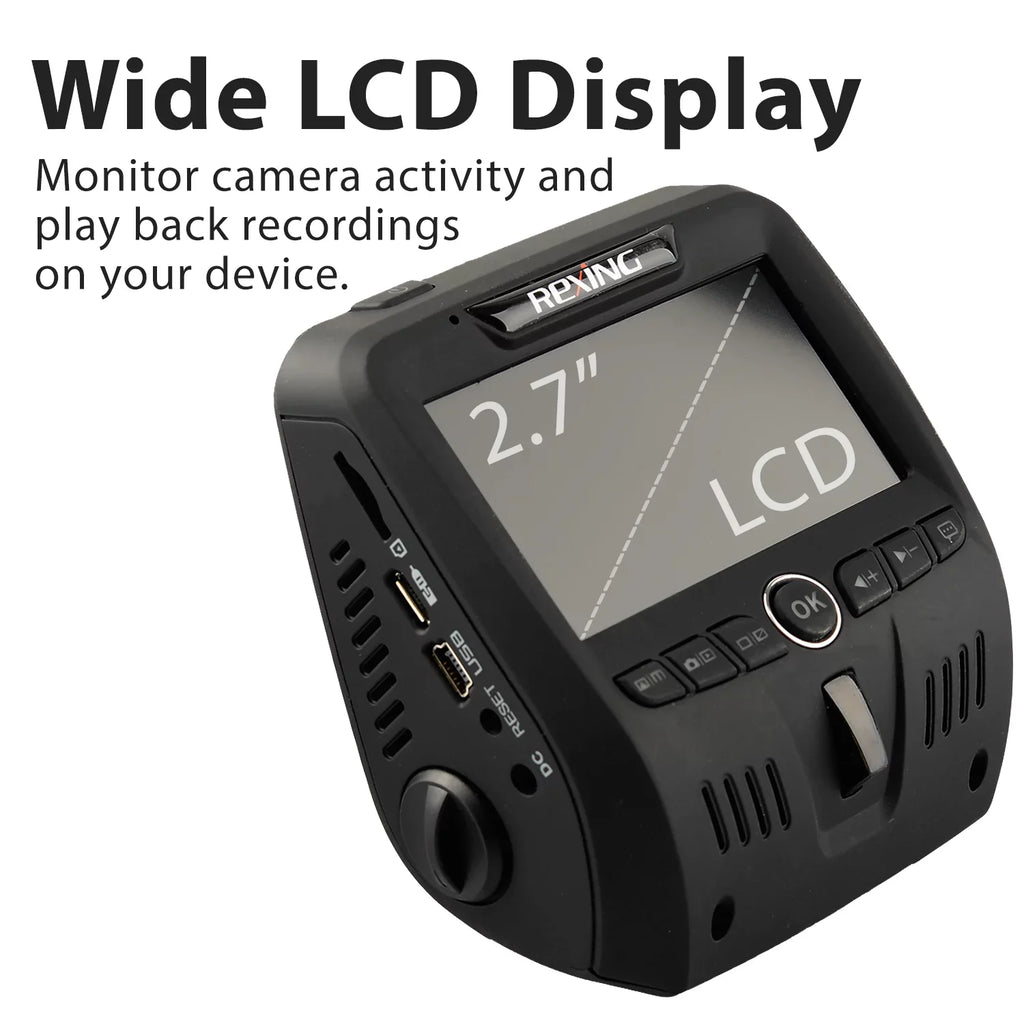 Rexing V1LG FHD 1080p Dual Channel Car Dash Cam