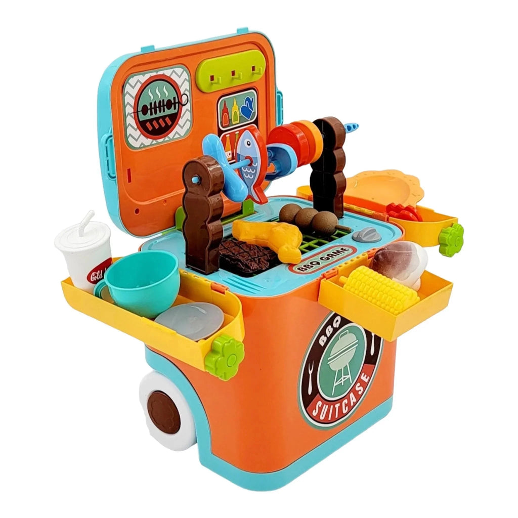 GN Universe BBQ Grill Toy Kitchen Set for Kids Interactive Pack n Play Pretend Outside Play Ages 3+
