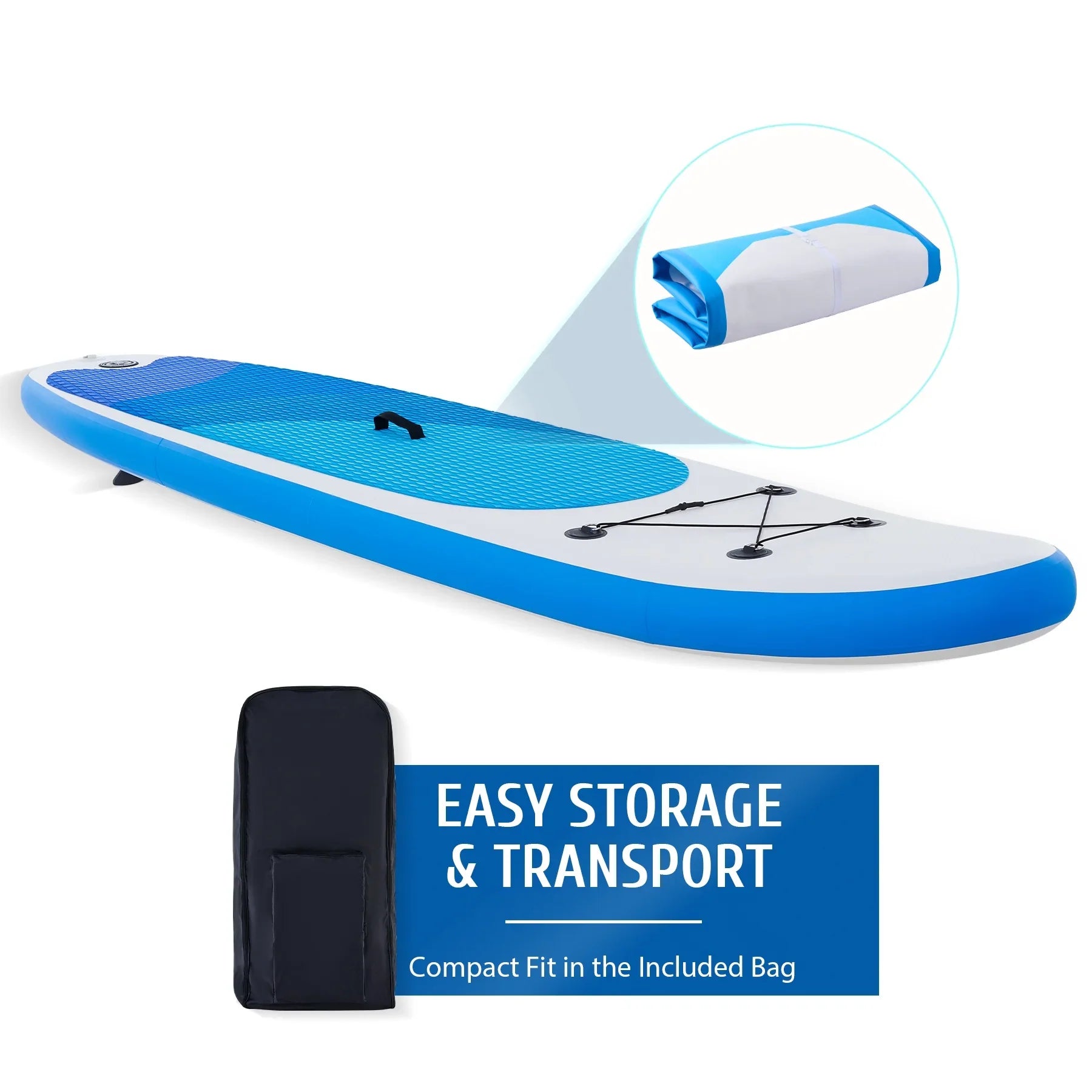 Preenex 10'6" Hybrid Inflatable Paddle Board for Adults Hybrid SUP Board Set w Air Pump, Blue