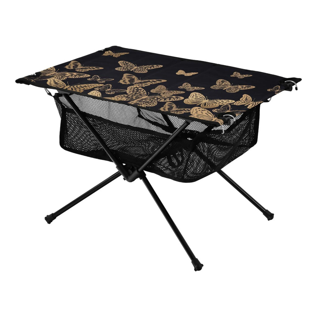 Butterflies Camping Folding Table Portable Beach Table with Storage Bag Compact Picnic Table for Outdoor Travel Fishing BBQ
