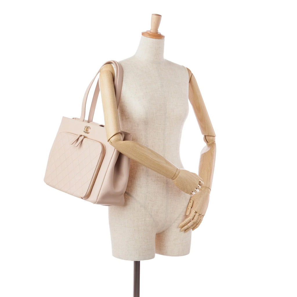 Pre-Owned Authenticated Chanel Business Affinity Shopping Tote Caviar Leather Pink Tote Bag Unisex (Good)