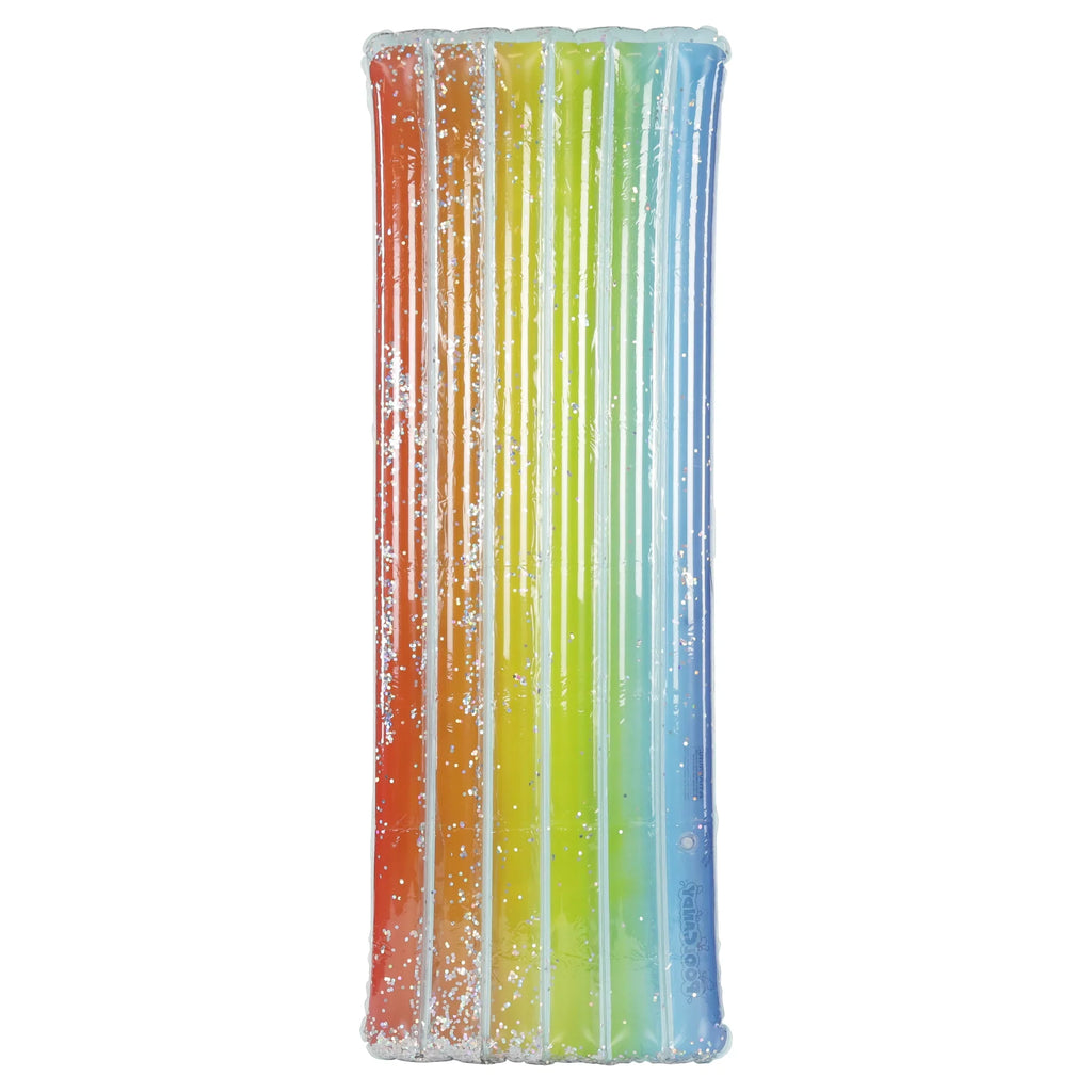 Rainbow Collection Deluxe Glitter Pool Raft 74" - Rainbow Haze