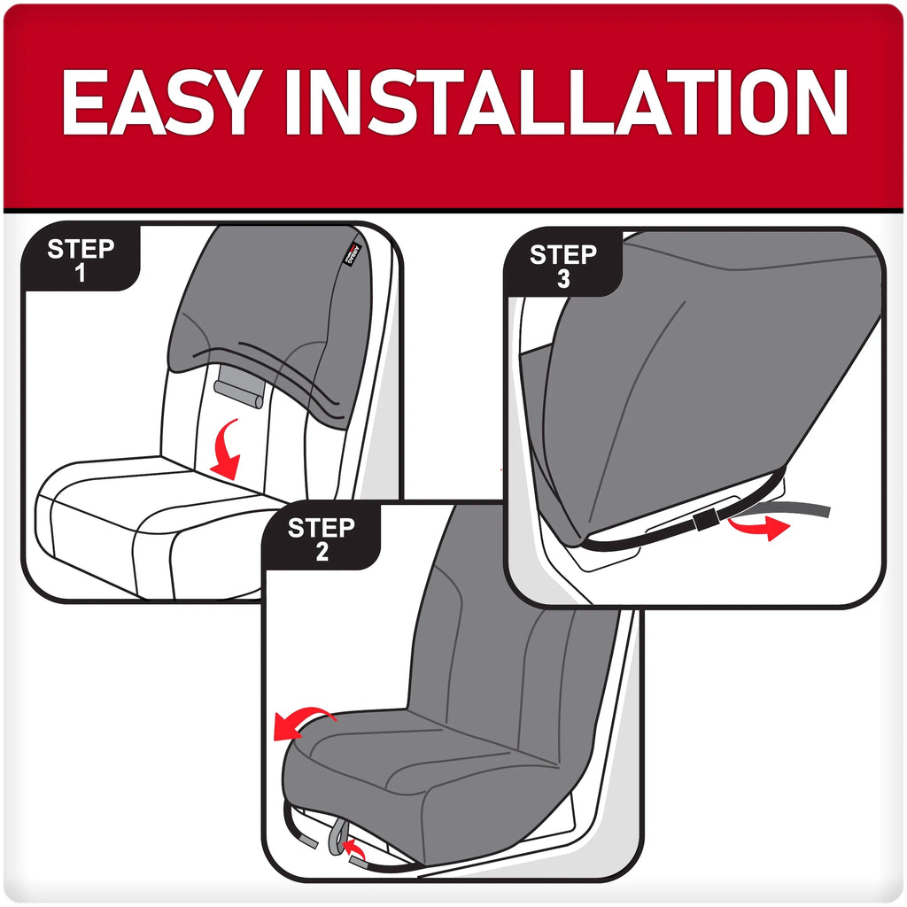 Dickies 2-Piece Black Puncture-Resistant Front Car, Truck, SUV Seat Covers, Protect from Pets, Universal Fit
