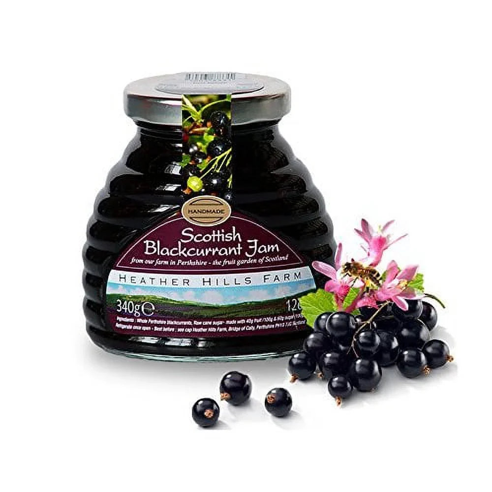 Heather Hills Scottish Blackcurrant Jam 340g (Pack of 3)
