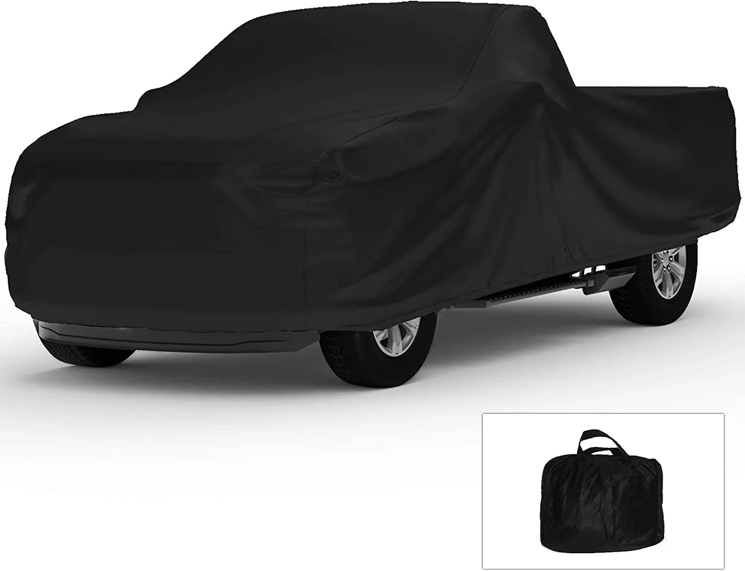 Indoor Truck Cover Compatible with 2001-2004 GMC Sonoma Crew Cab, 4.5 Foot Bed - Black Satin - Ultra Soft Indoor Material - Keep Vehicle Looking Between Use - Includes Storage Bag