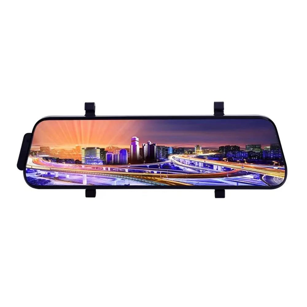 Aibecy 1080P DVR Dash Front & Rear Dual Driving Recorder with 9.66 Inch Touchscreen 170° Wide Angle Support Clear Night-Vision Parking Monitor Motion Detection Collision Locking Loop Recording Re