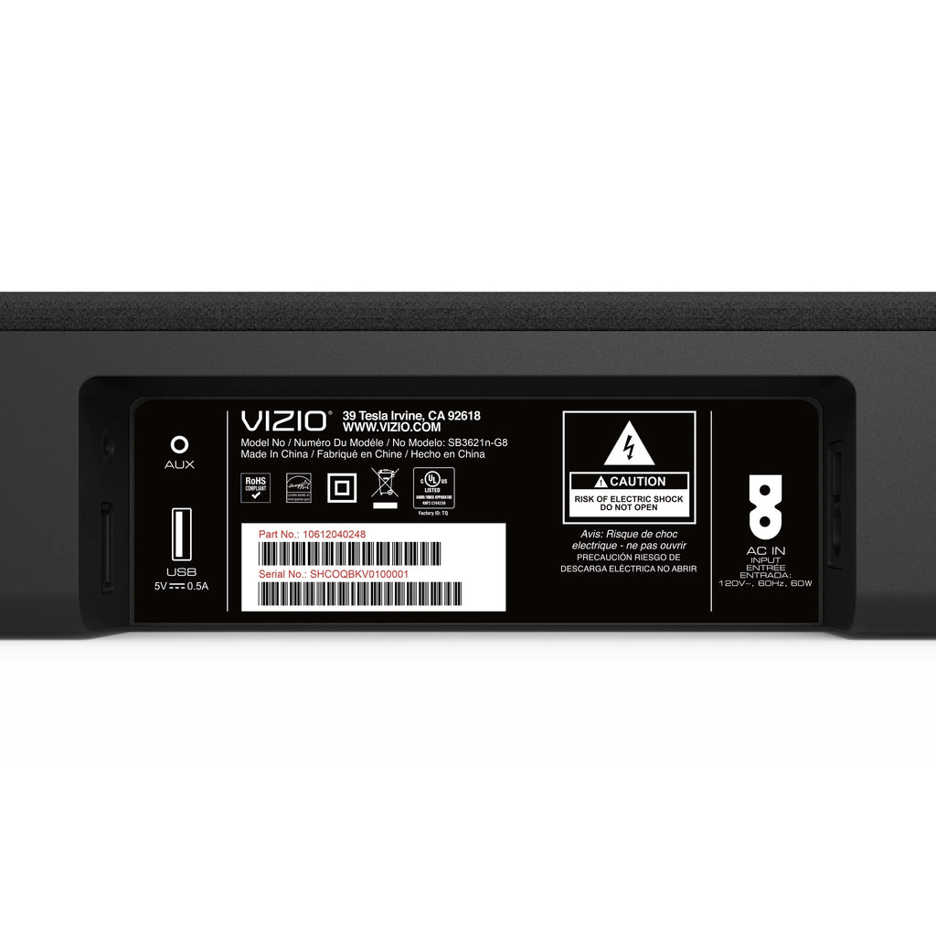 Restored VIZIO 36" 2.1 Channel Sound Bar System SB3621n-G8B (Refurbished)