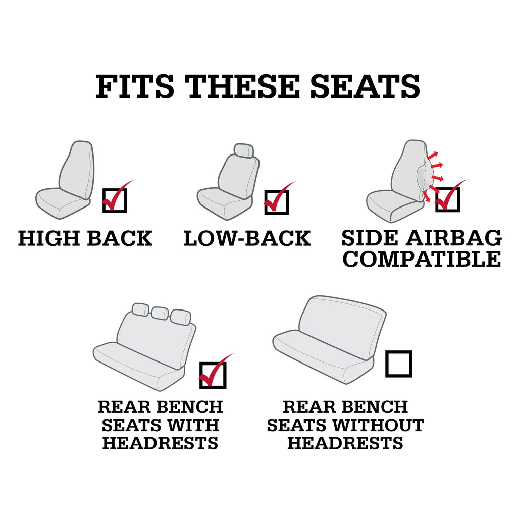 Genuine Dickies Full Vehicle Heavy Duty Polyester Car Seat Covers Black,40212WDI